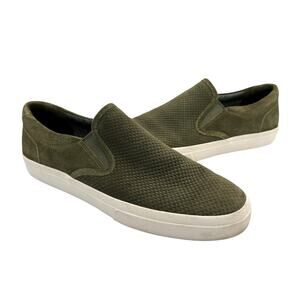 Greats Men's Wooster Olive Green Suede Leather Slip On Business Casual Sneakers